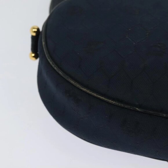 Christian Dior Honeycomb Canvas Shoulder Bag Gold Navy - Picture 8 of 16